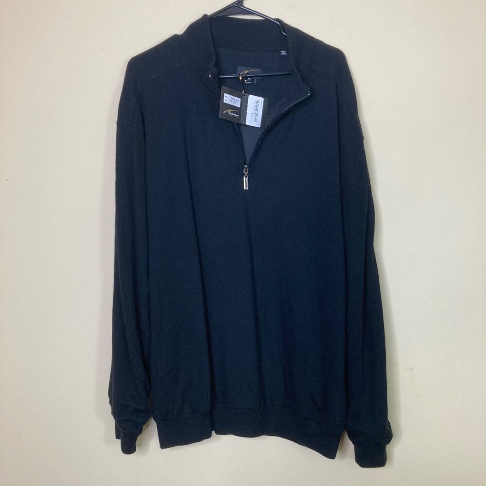 Nick Price Collection Black Quarter-Zip Pullover Sweater XL Cotton Blend Mens